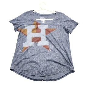 Houston Astros Shirt Womens XL Blue MLB Baseball Nike H Star Graphic Tee
